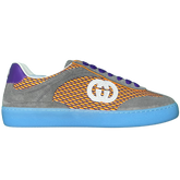 Gucci G75 Sneakers / Trainers Gray / Orange / Baby Blue / White / Purple